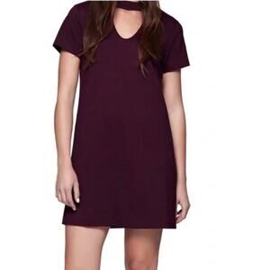 NEW Sanctuary Madeline Choker Shift Dress burgundy deep purple classic sz medium